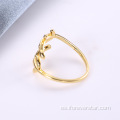 Anillo de bodas chapado en oro elegante 925 anillos